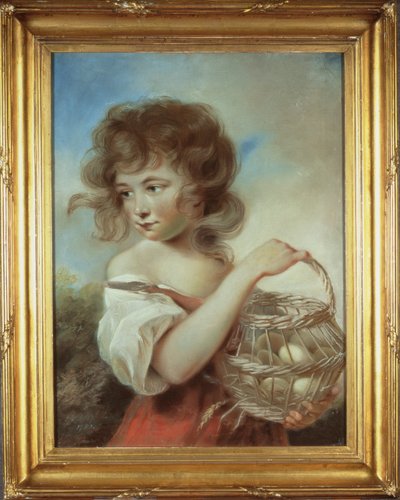 Das Mädchen mit einem Korb Eier, ca. 1780 von John Russell